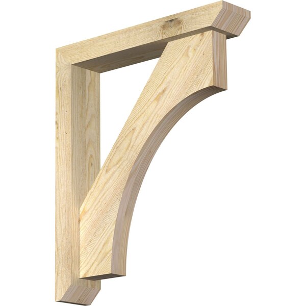 Ekena Millwork Westlake Slat Rough Sawn Bracket w/ Offset Brace, Douglas Fir, 4"W x 20"D x 24"H BKT0402X20X24WTL06RDF - main